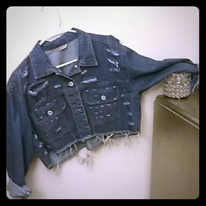 Brand like new distressed ripe crop jacket